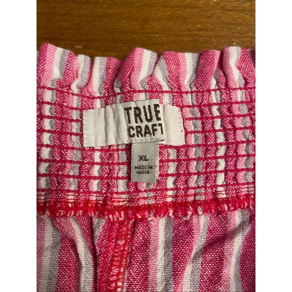 True Craft Southern Design XL NWT Pink Stripe linen shorts - Picture 4 of 7